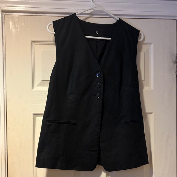 Banana Republic Tops - BR Longline Linen Sleeveless Vest in Black 10